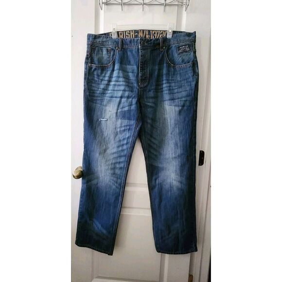 Parish Mens Blue‎ Straight Leg Denim Jeans Size 42x32 - Picture 1 of 12